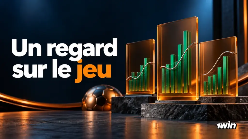 Graphiques abstraits verts et orange avec un ballon sur un socle